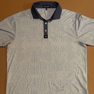 Bad Birdie Men's Polo Shirt Peru Nights Golf Blue Short Sleeve Size M